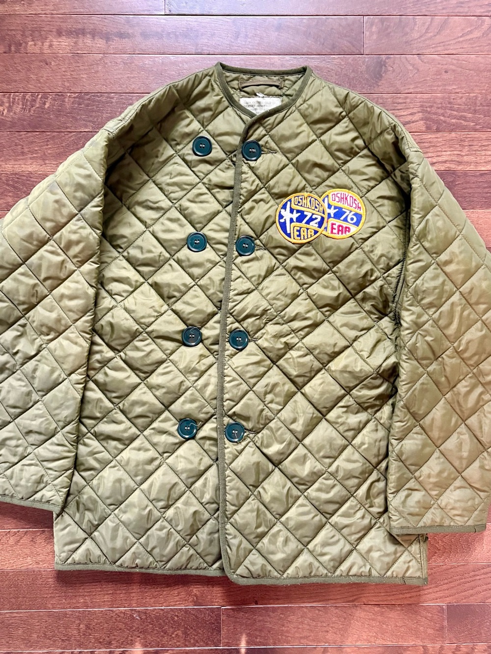 Vintage British Military Quilted Liner Jacket w/ 1972 & 1976 EAA Patches